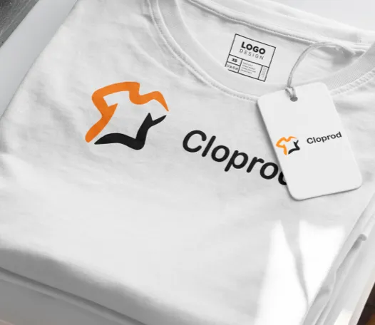 Branded clothing tags for print on demand services